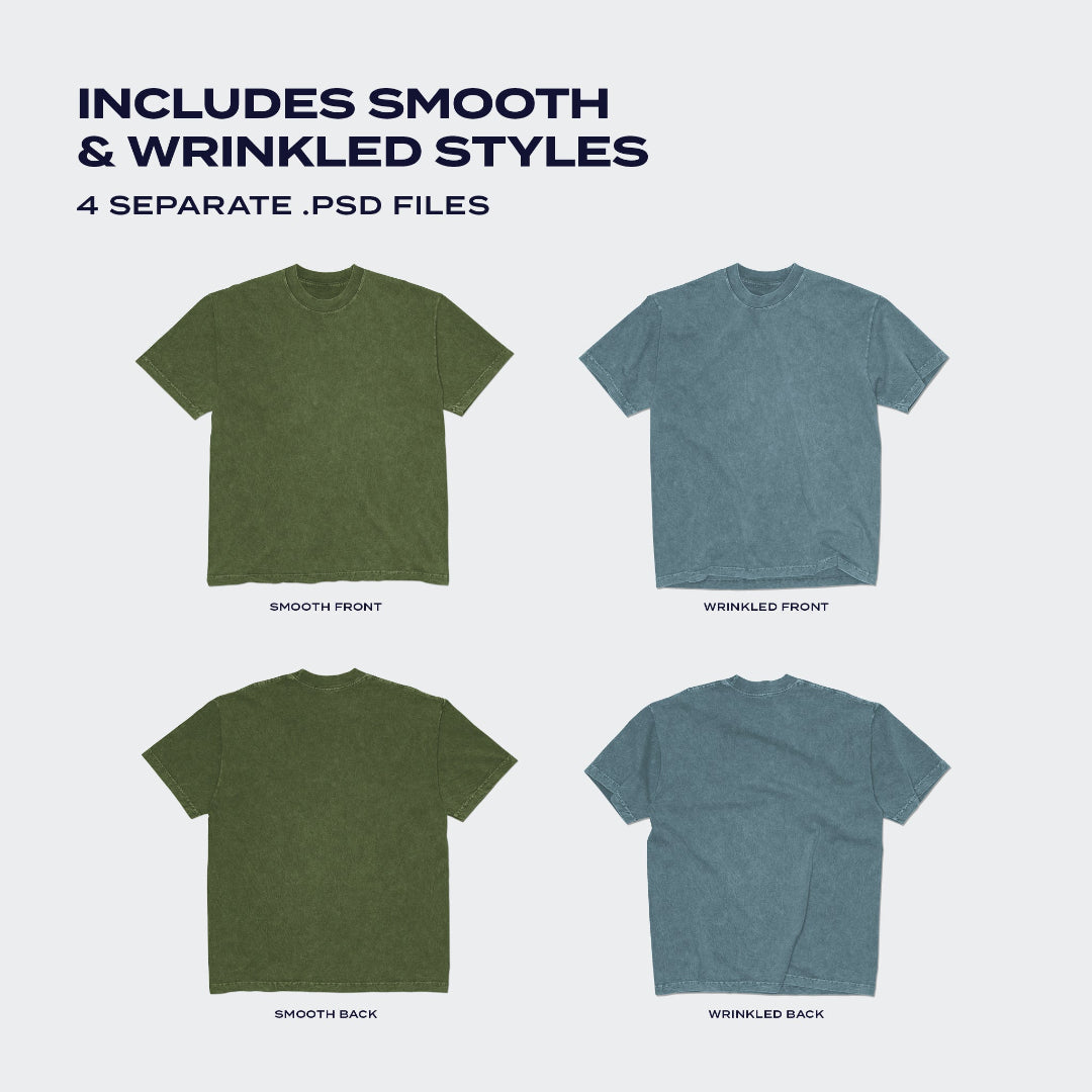 Includes smooth & Wrinkled Styles. 4 separate .psd files