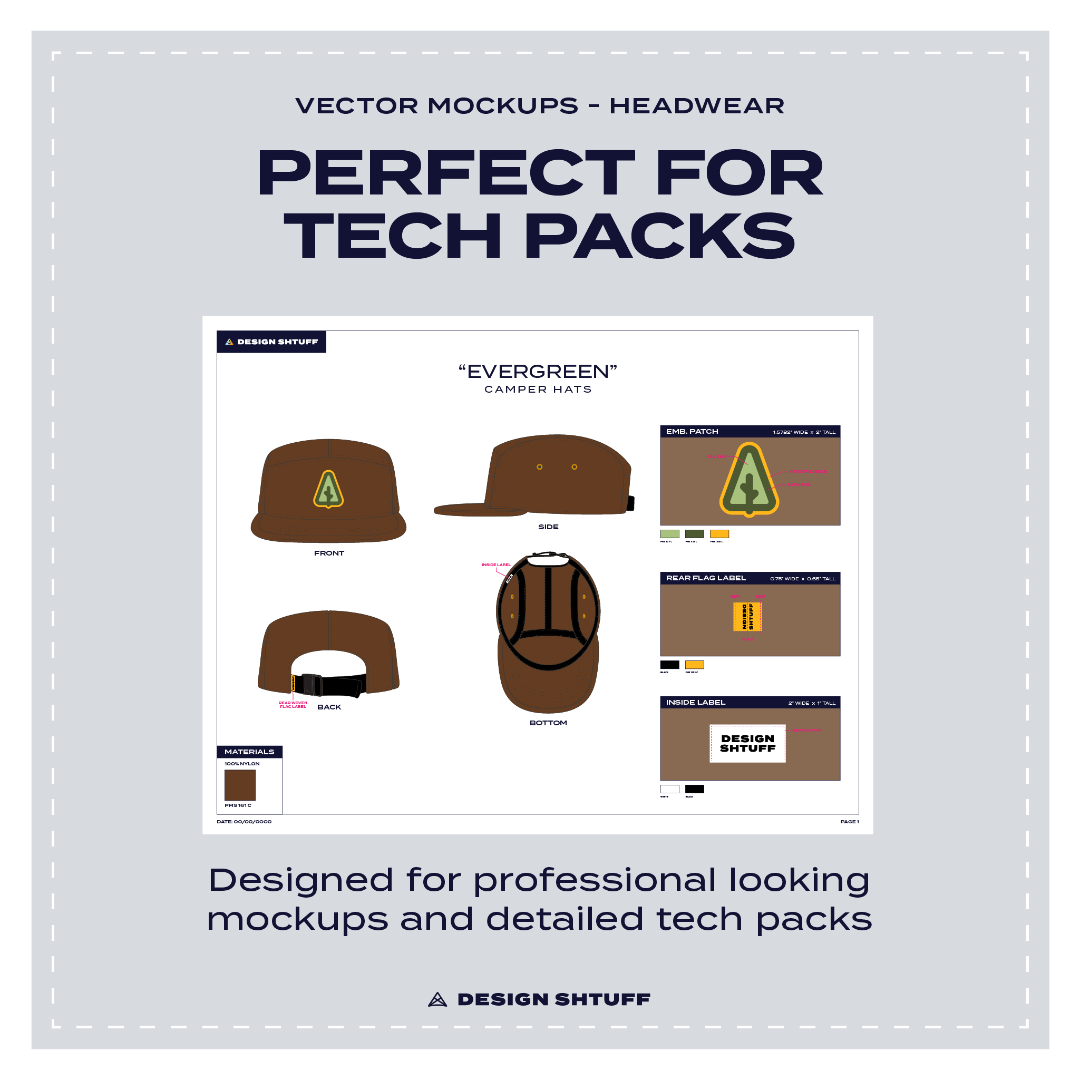 Camper Clipback Hat Vector Mockup - Perfect for tech packs