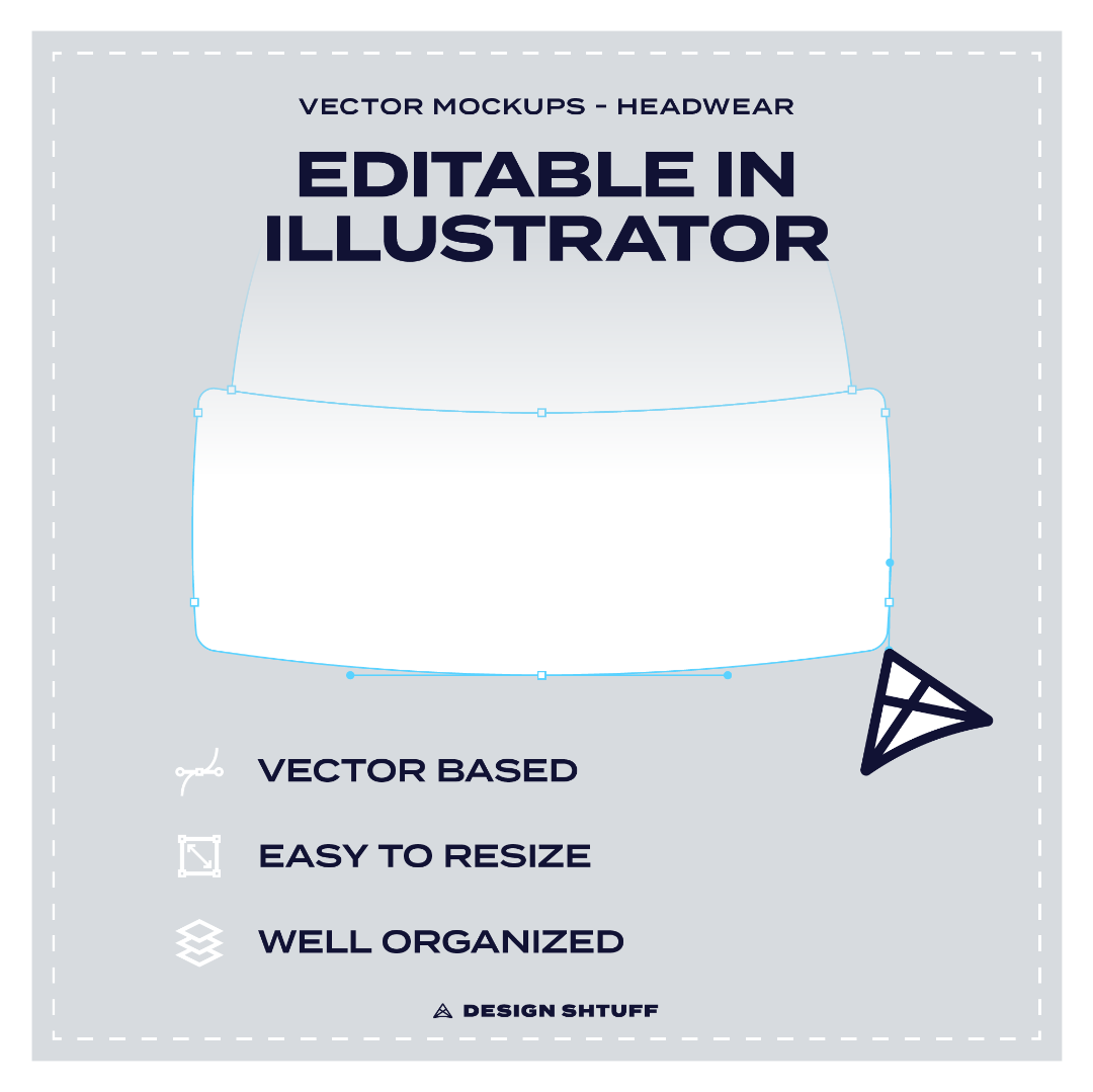 Cuffed Beanie Vector Mockup - Editable in Adobe Illustrated