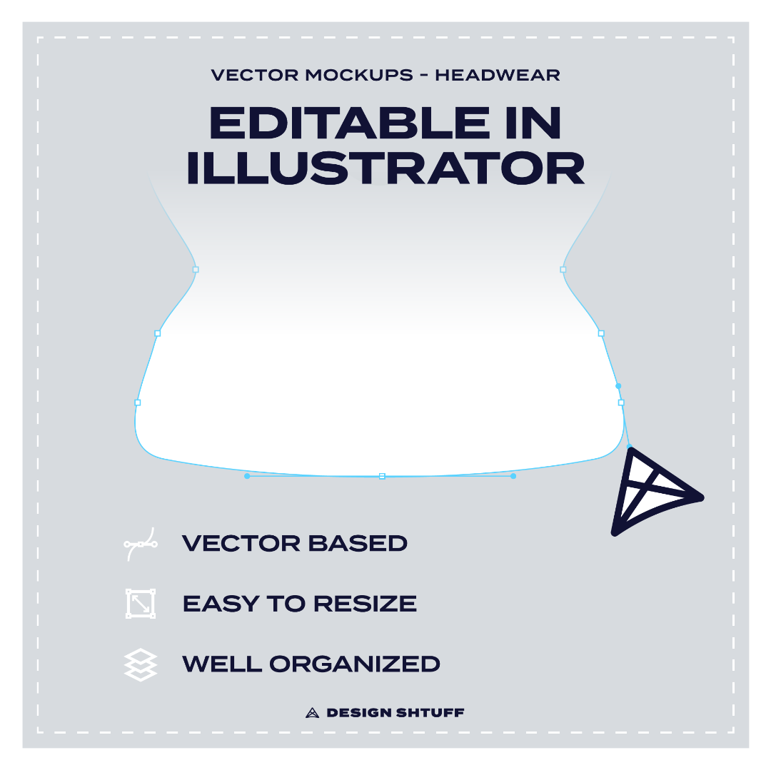 Ski Mask Beanie Vector Mockup - Editable in Adobe Illustrated