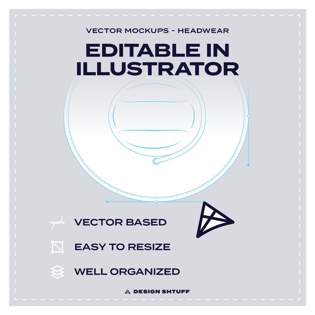 Straw Lifeguard Sun Hat Vector Mockup - Editable in Adobe Illustrated