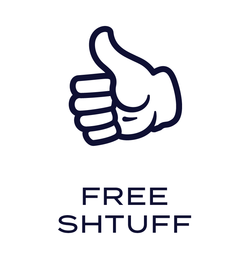 thumbs up icon with the word "Free Shtuff" underneath