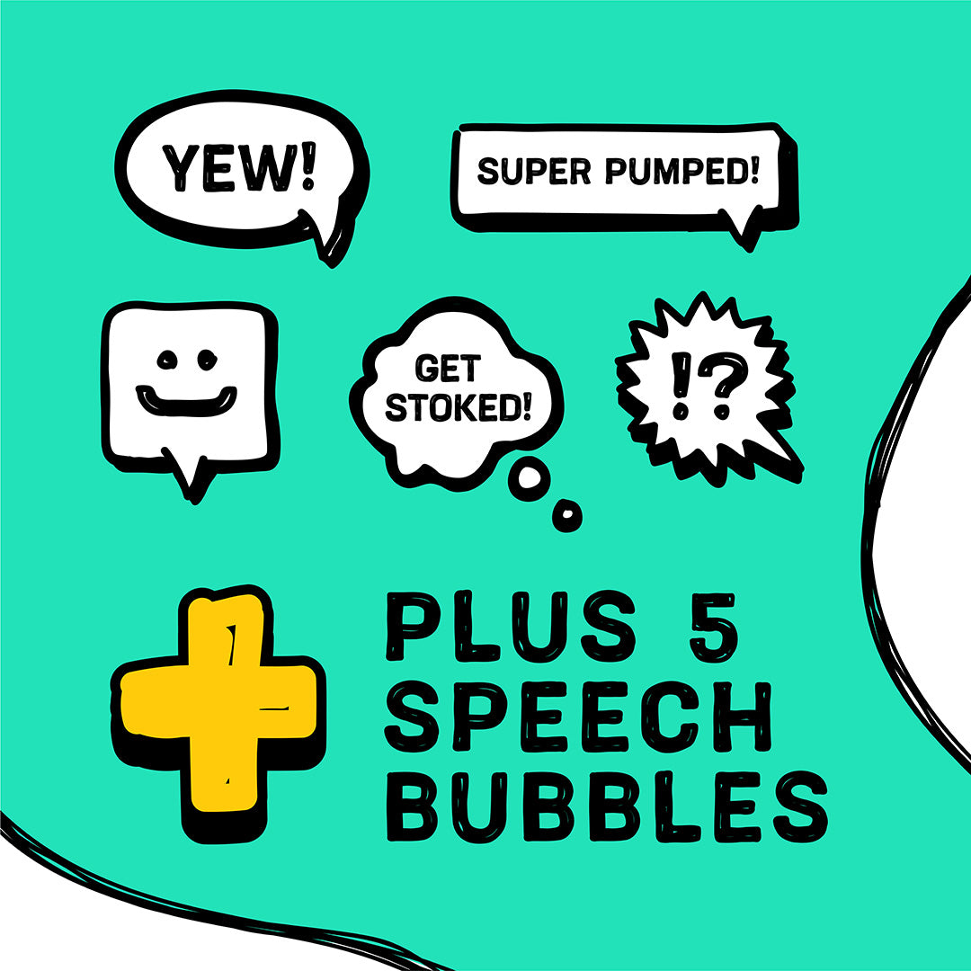 Plus 5 vector speech bubbles