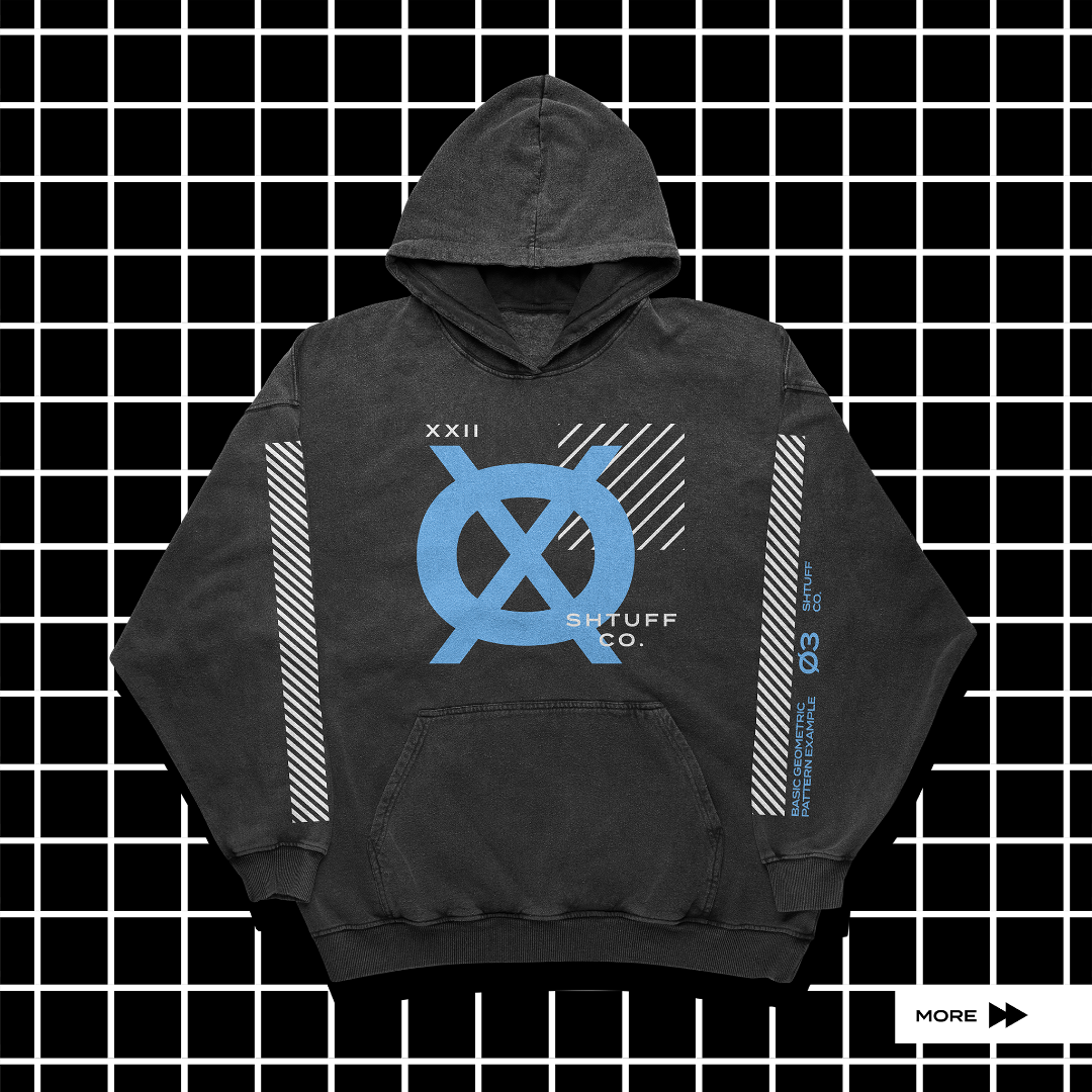 Free Basic Geometric Pattern Pack - example on a hoodie mockup