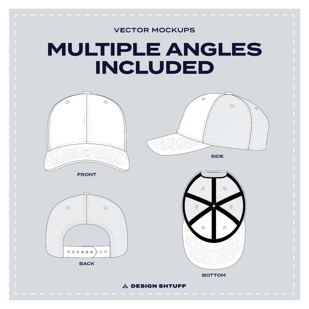 Headwear Vector Mockup Bundle - Multiple angles included