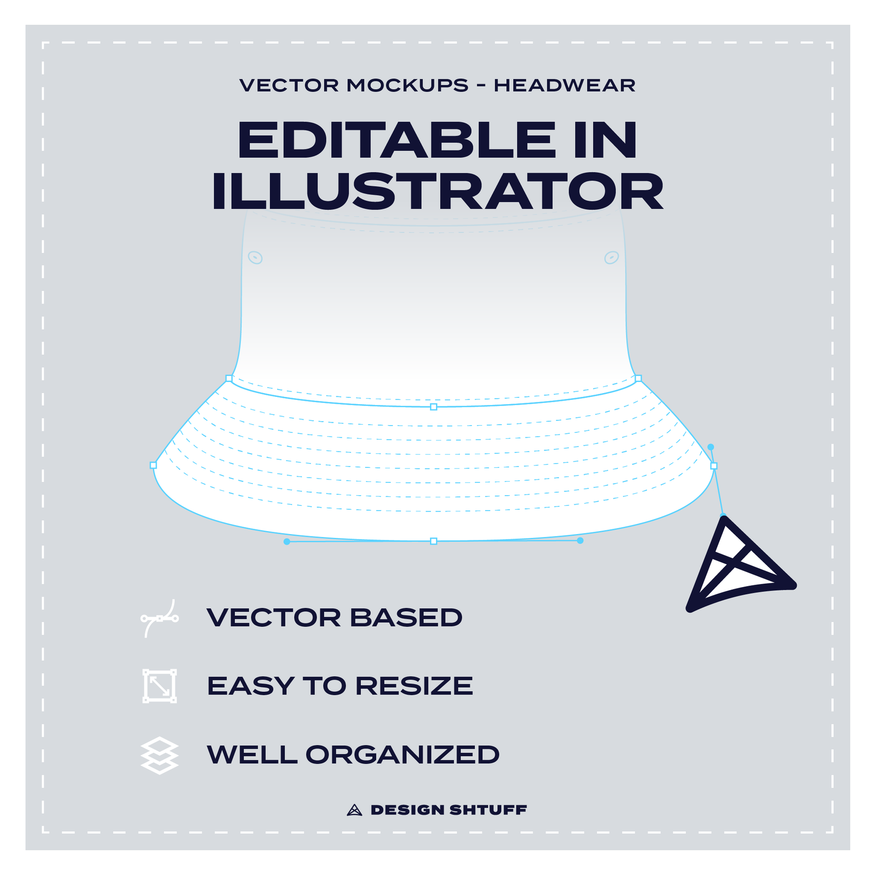 Bucket Hat Vector Mockup
