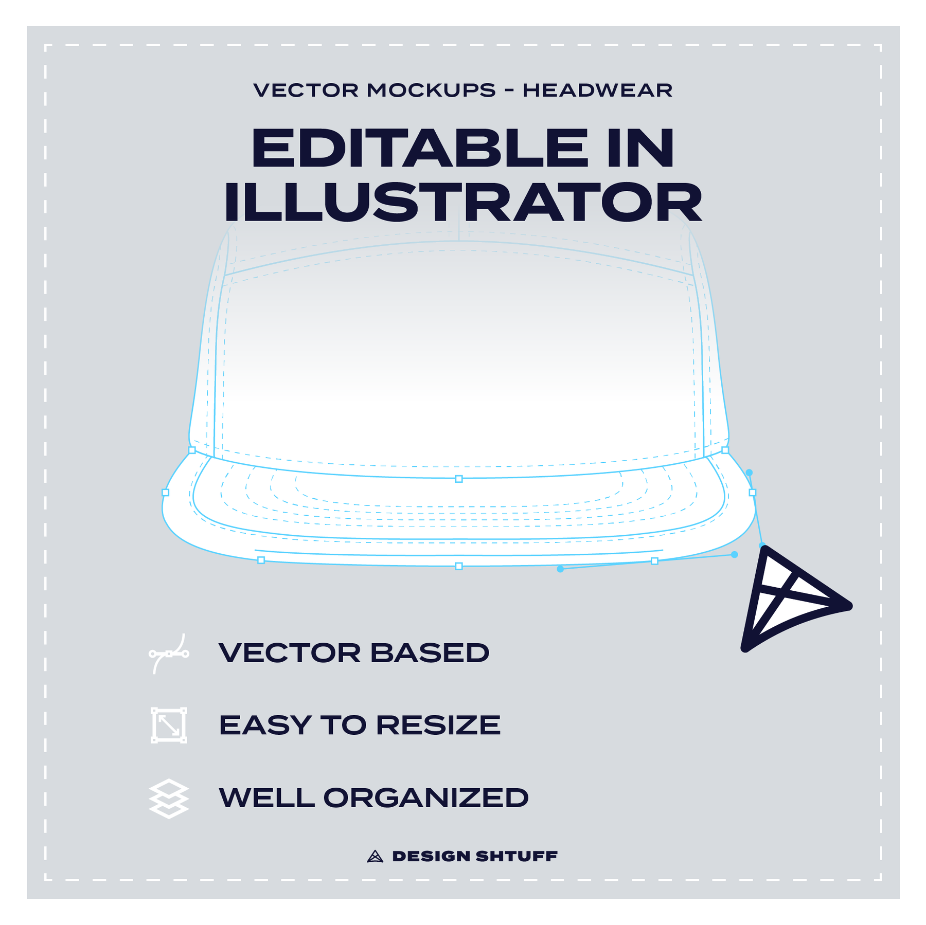 Camper Hat Vector Mockup