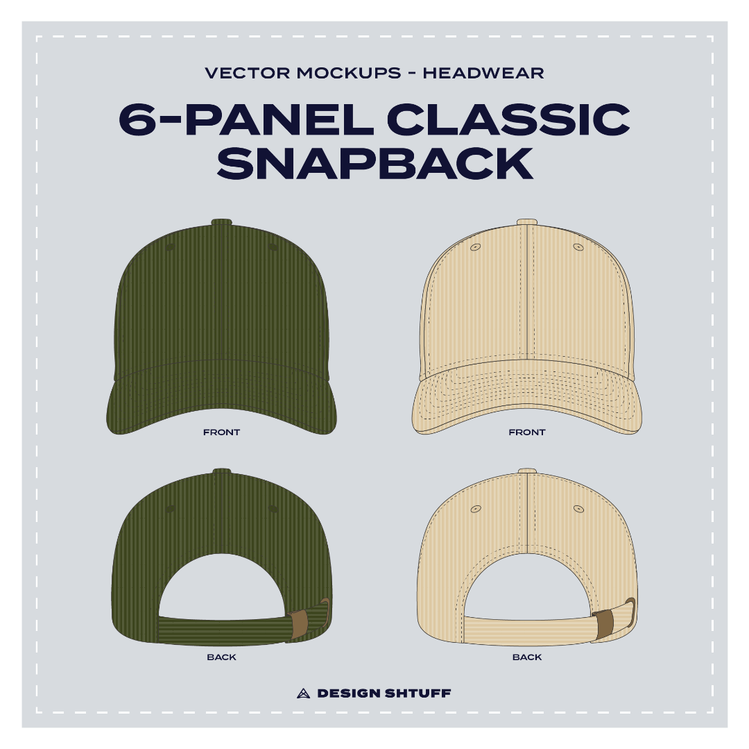 Corduroy Strapback  Hat Vector Headwear Mockup