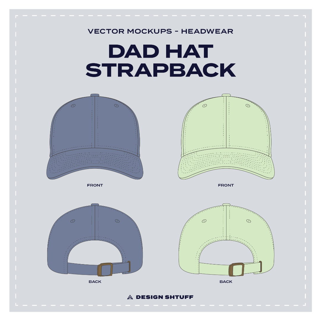 Dad Hat Strapback Vector Headwear Mockup