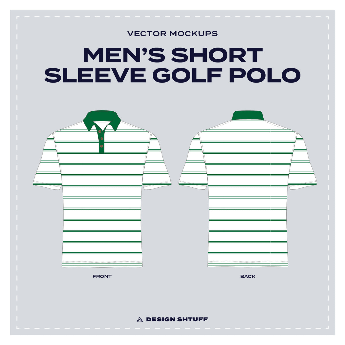 Men's Golf Polo Vector Mockup