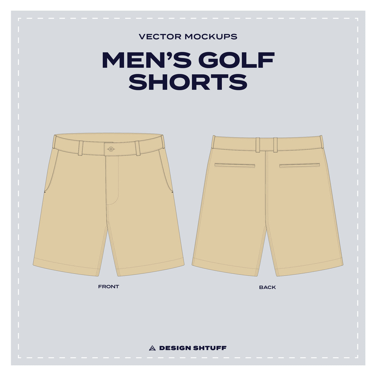 Men's Golf Shorts Vector Mockup