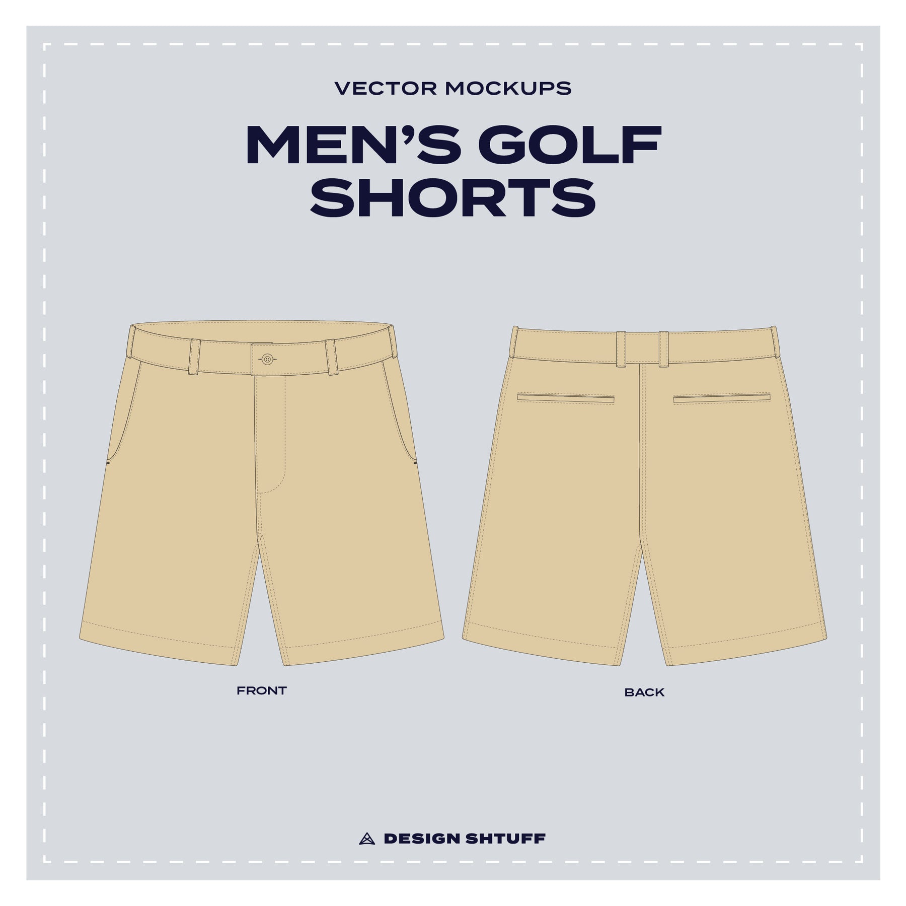 Men's Golf Shorts Vector Mockup