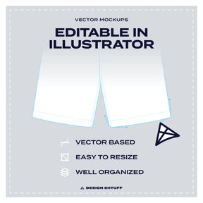 Men's Golf Shorts Vector Mockup - Editable in Adobe Illustrator