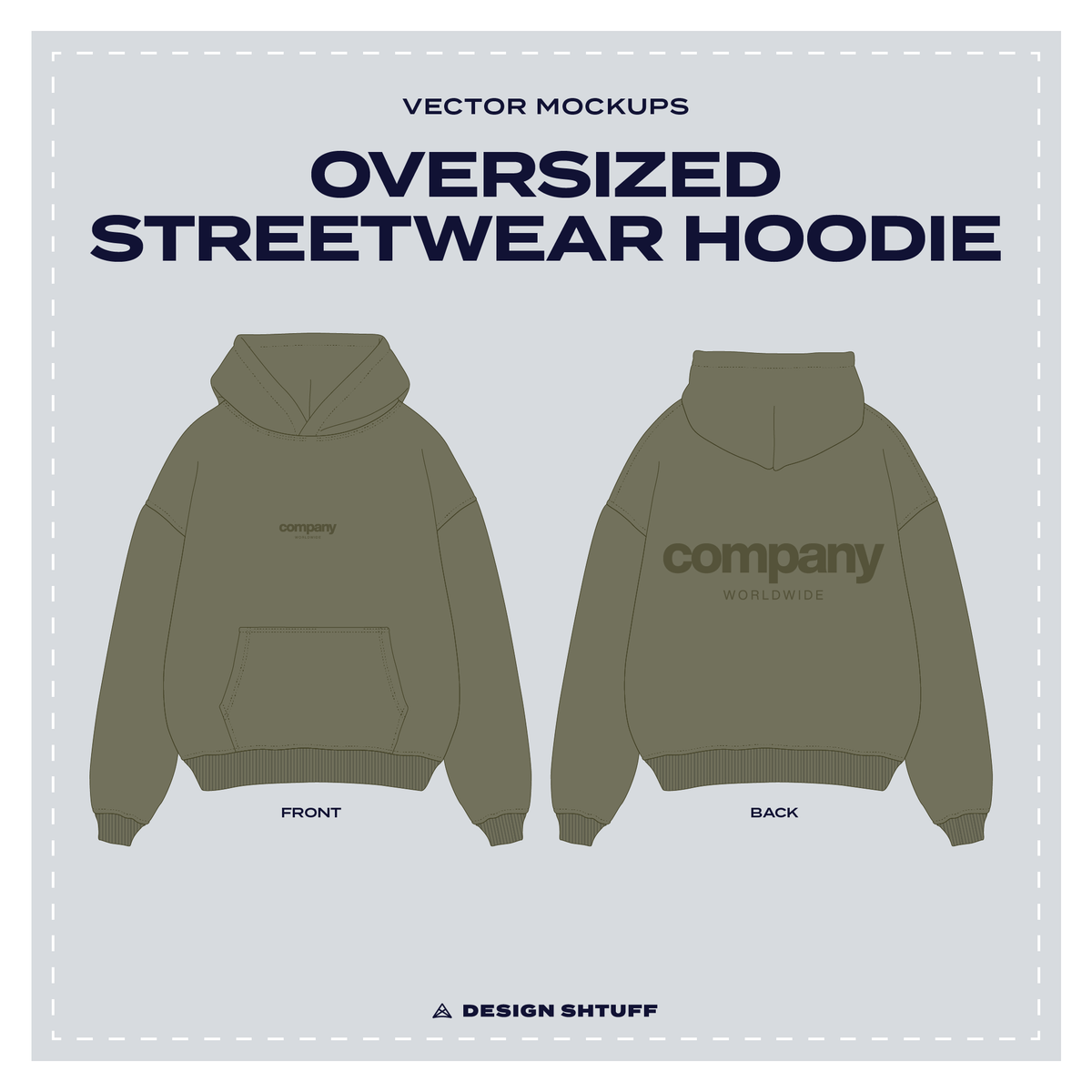 Vector Mockup Oversized Streetwear Hoodie for Adobe Illustrator Cover Image