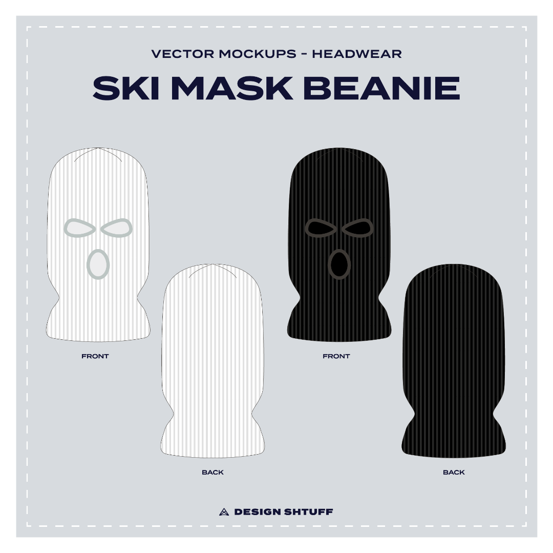 Ski Mask Beanie Vector Headwear Mockup