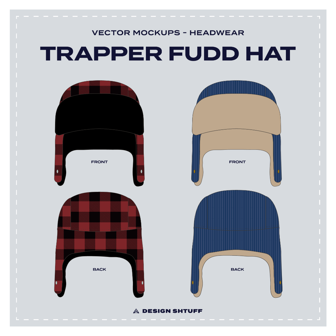 Trapper Fudd Hat Vector Headwear Mockup