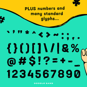 Numbers and standard glyphs included