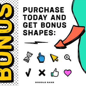 Purchase today and get bonus doodle shapes vector art