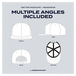 6-Panel Classic Snapback Vector Mockup